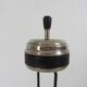 Minimalist tripod ashtray in black lacquered metal 50s 60s