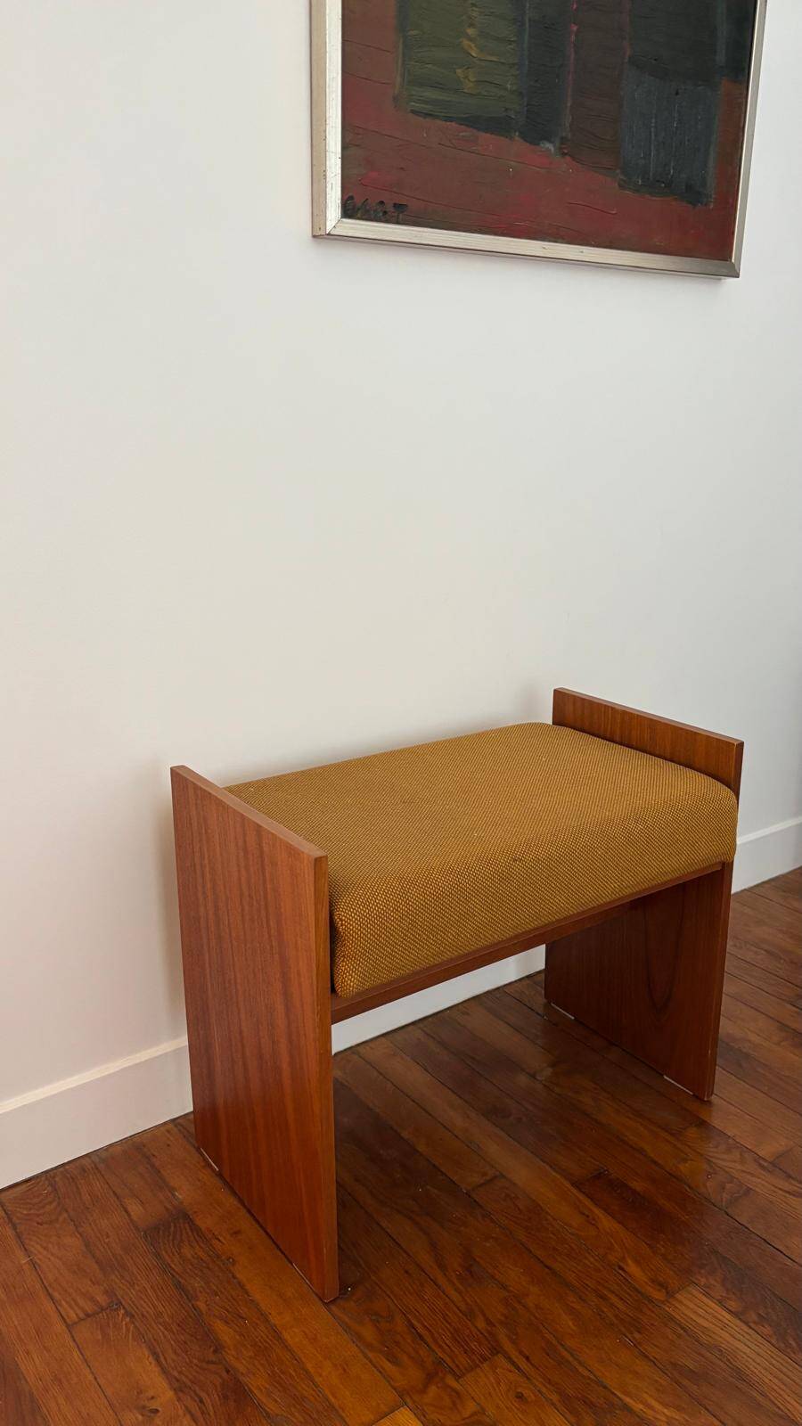 Wooden stool in minimalist style
