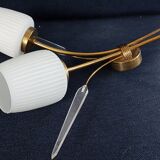 Brass and glass wall light