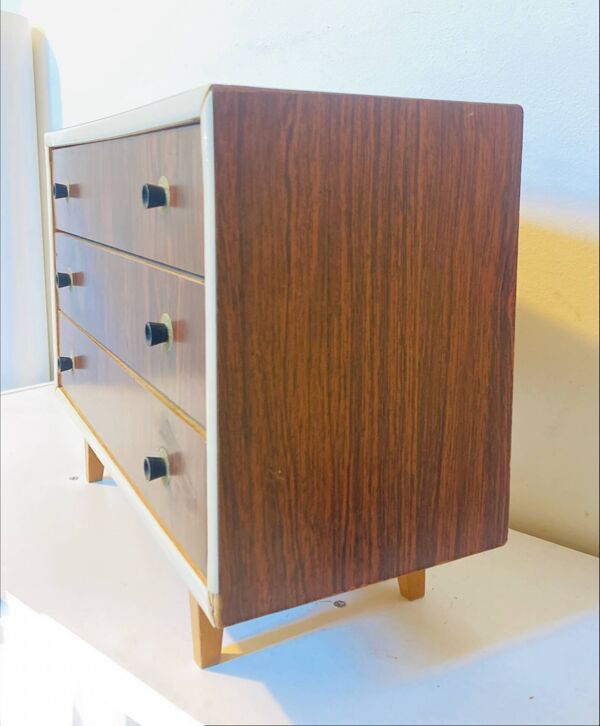 Commode pour enfant, poupée où de maîtrise années 1960 placage acajou