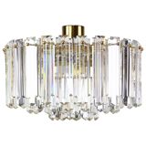 Elegant brass light fixture, crystal glass Floria, Kalmar, Austria, 1970.