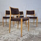 4x Niels Møller model 80 vintage oak dining chair Danish