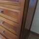 Rare Louis Philippe chest of drawers with 7 drawers from the 80s in cherry wood