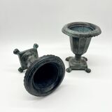 Pair of "Médicis" vases in verdigris – 1950s