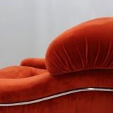 Vintage velvet armchairs Italy 1970s