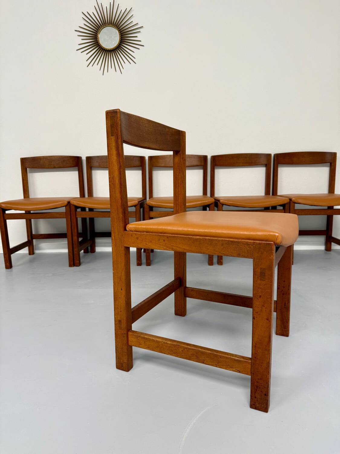 Lot of 6 old Scandinavian chairs "Corona" design 60s Lennart Bender