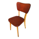 Scandinavian chair wood & skai red 70s vintage