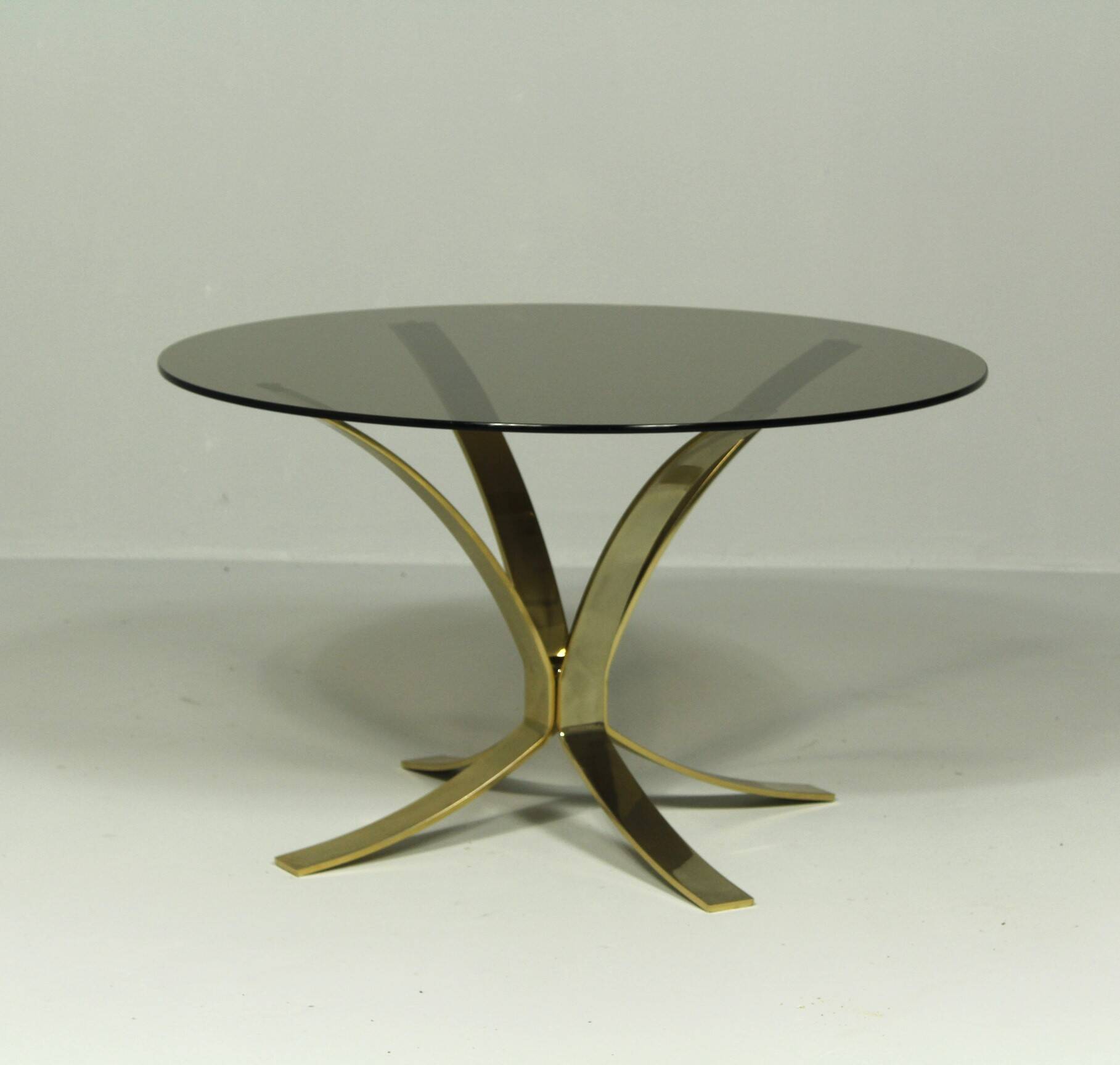 Italian Coffee Table, Smoked Glass, 1970s