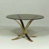 Italian Coffee Table, Smoked Glass, 1970s