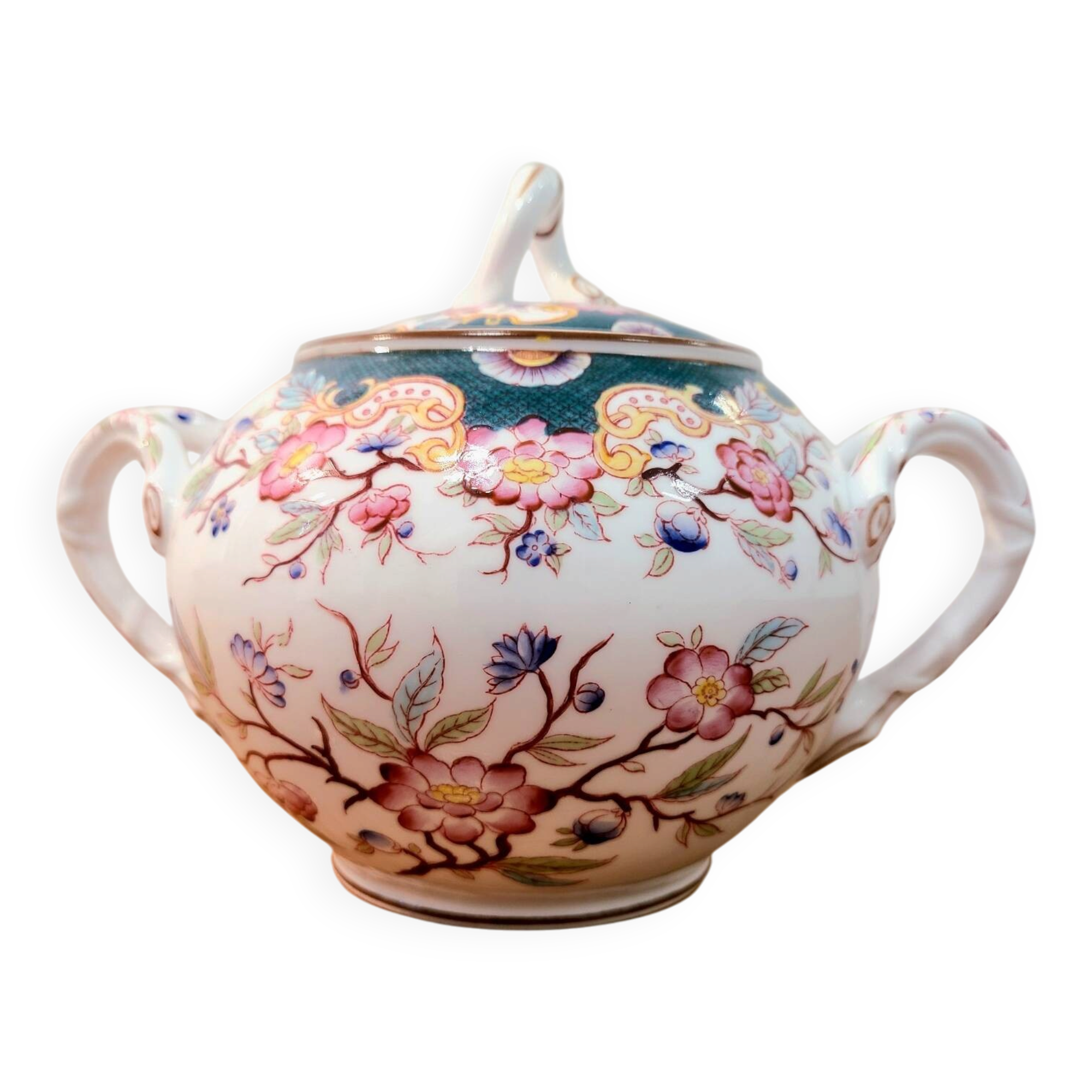 Sarreguemines porcelaine - sucrier modèle minton
