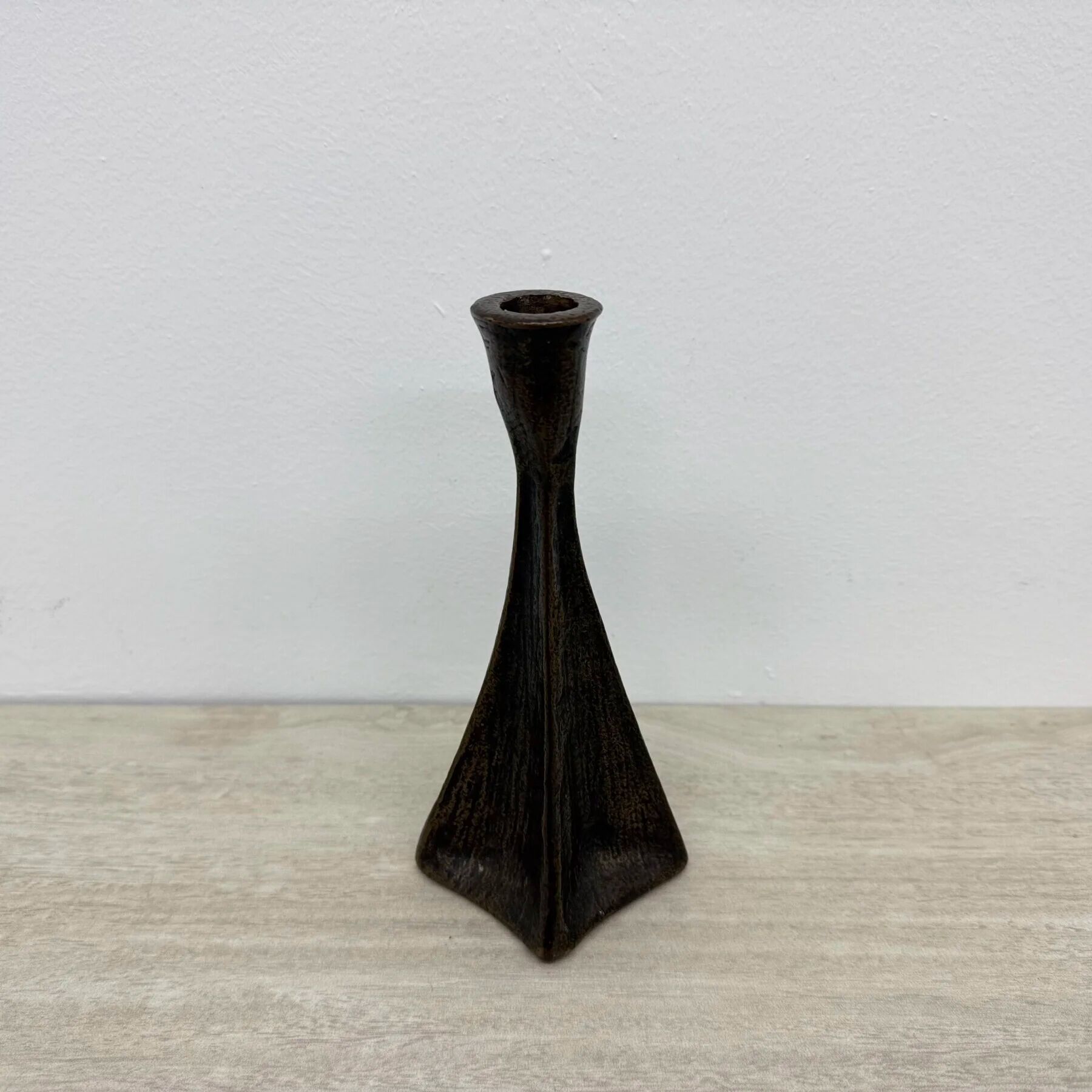 Brutalist bronze candle stick, 1970s