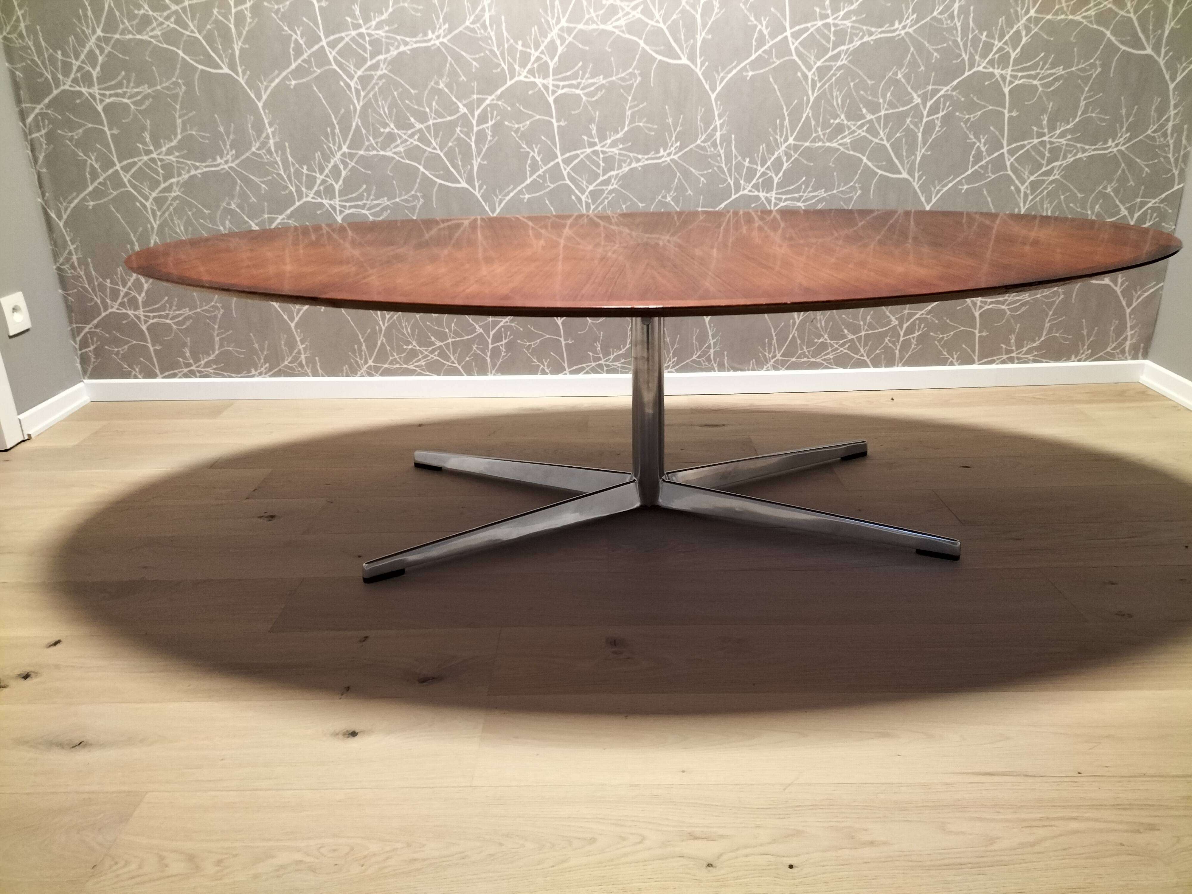 Coffee (or high) oval wooden table