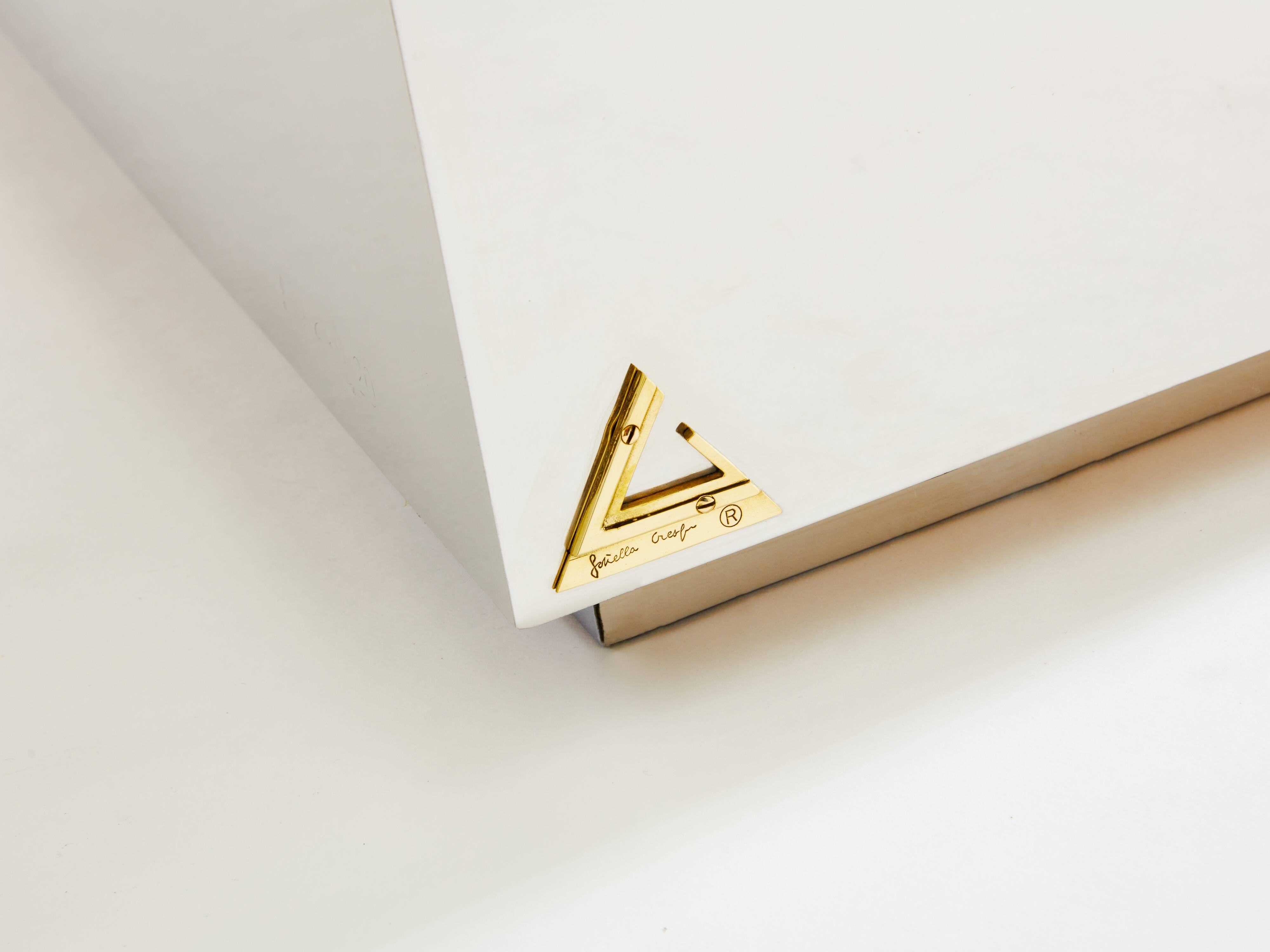 Gabriella Crespi model Mr Mme chest of drawers chrome brass 1972