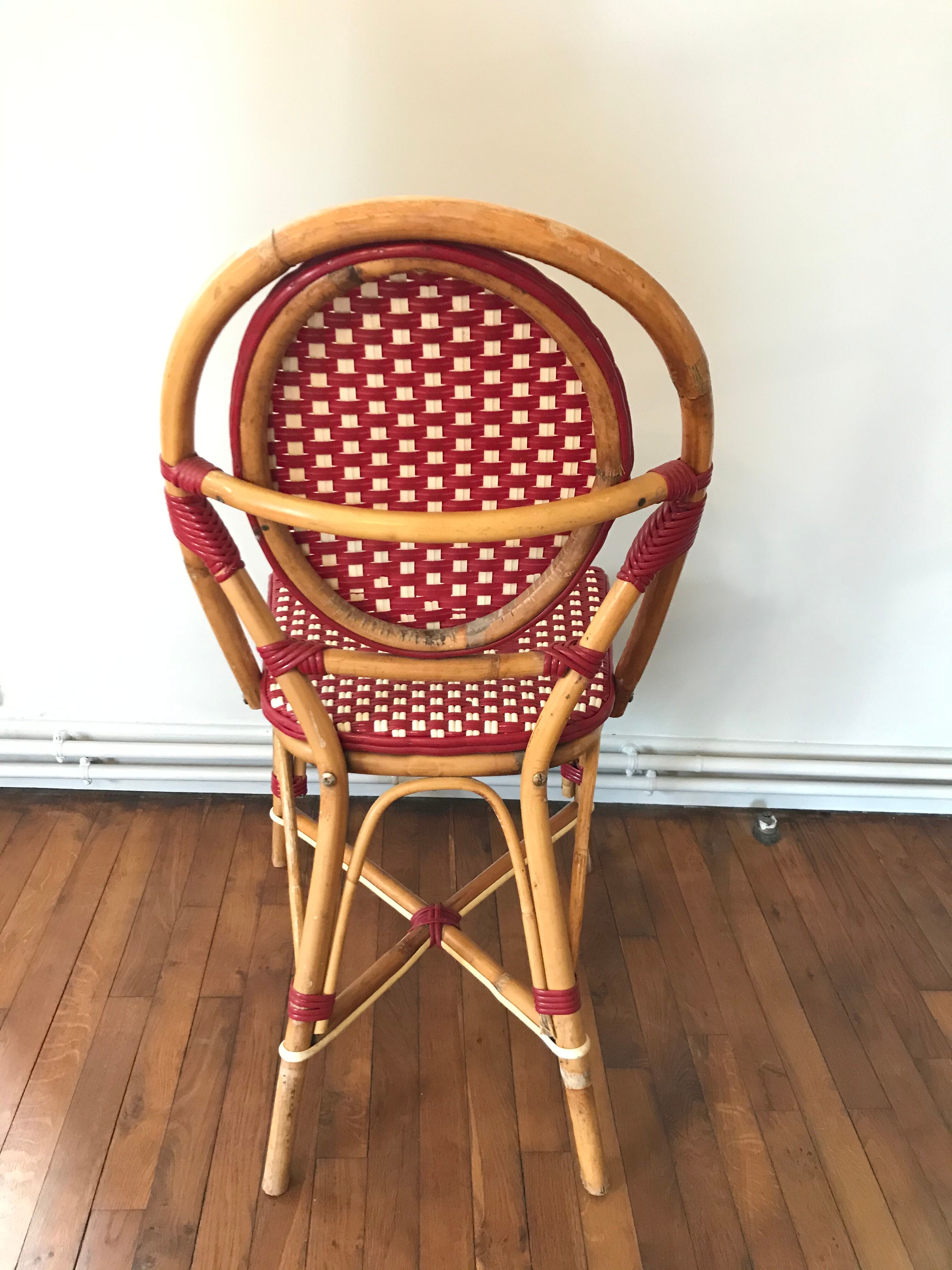 Rattan bistro chair and braiding