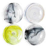 Ensemble d'assiettes en verre Kosta Boda Mine : Art scandinave par Ulrica Hydman Vallien