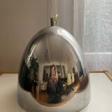 Vintage chrome metal pendant – 1970s design