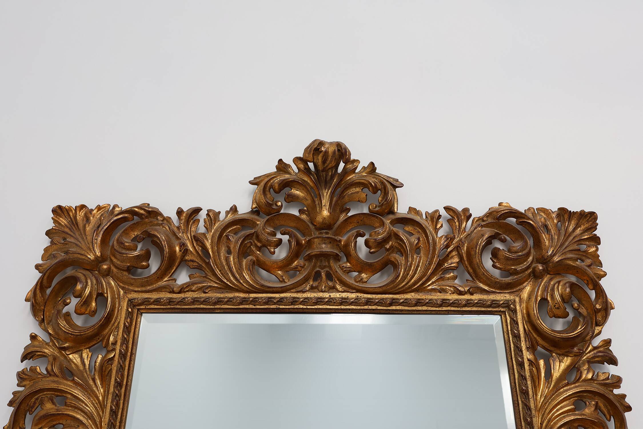 Large 20th Century Italian Baroque style richly decorated wall mirror