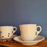 Set of two cups and saucer art deco style