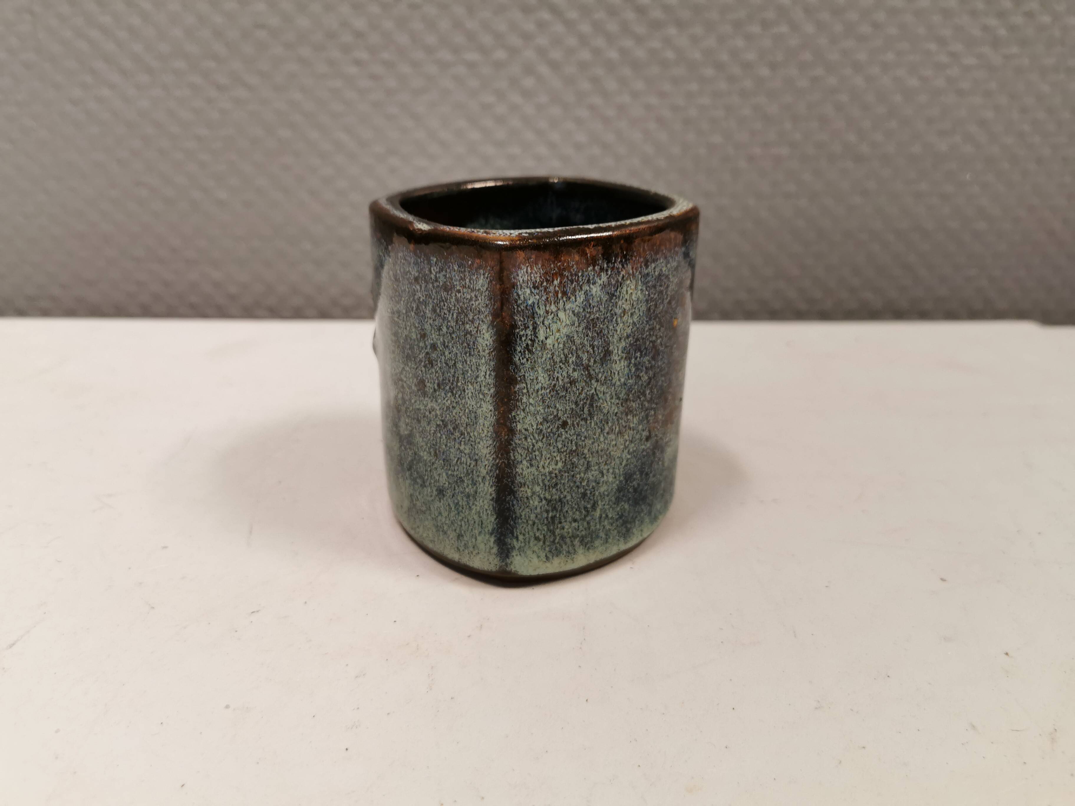 Vase in several shades of blue, from Danish stogo art pottery