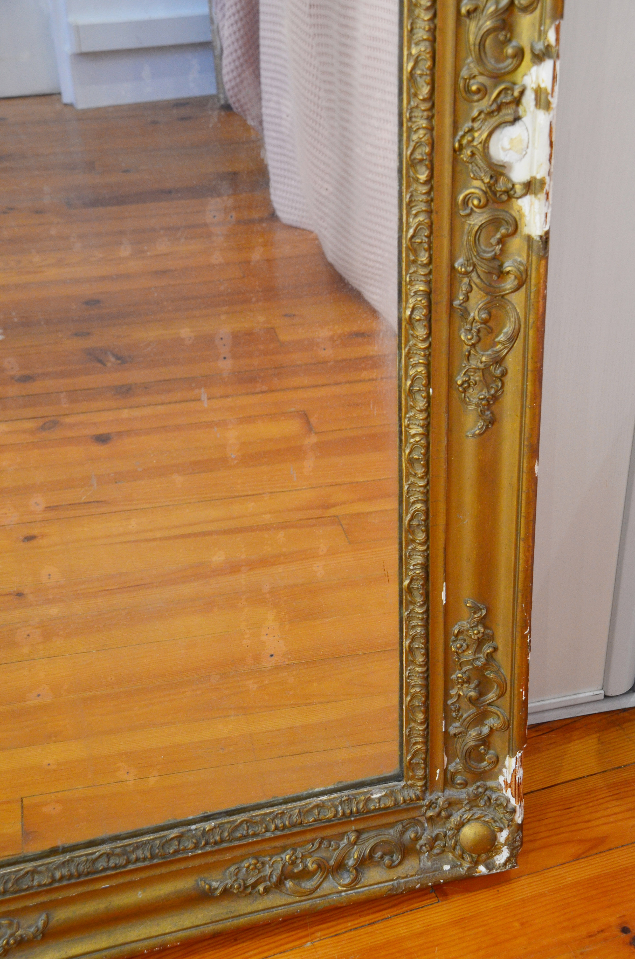 19th century fireplace mirror 128 x 107 mercury and stucco