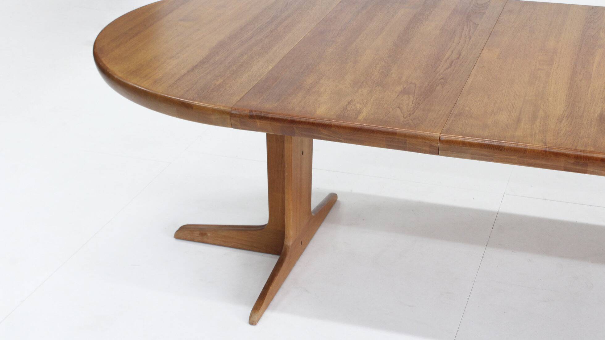 Vintage Danish large round extendable dining table 1960s XL