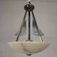 Art Deco style pendant light with alabaster shade, 1980s
