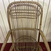 Pair of vintage rattan armchairs, Italy 1950