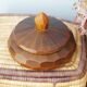 Faceted carved wooden box, vintage