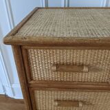 Rattan and wicker chest of drawers