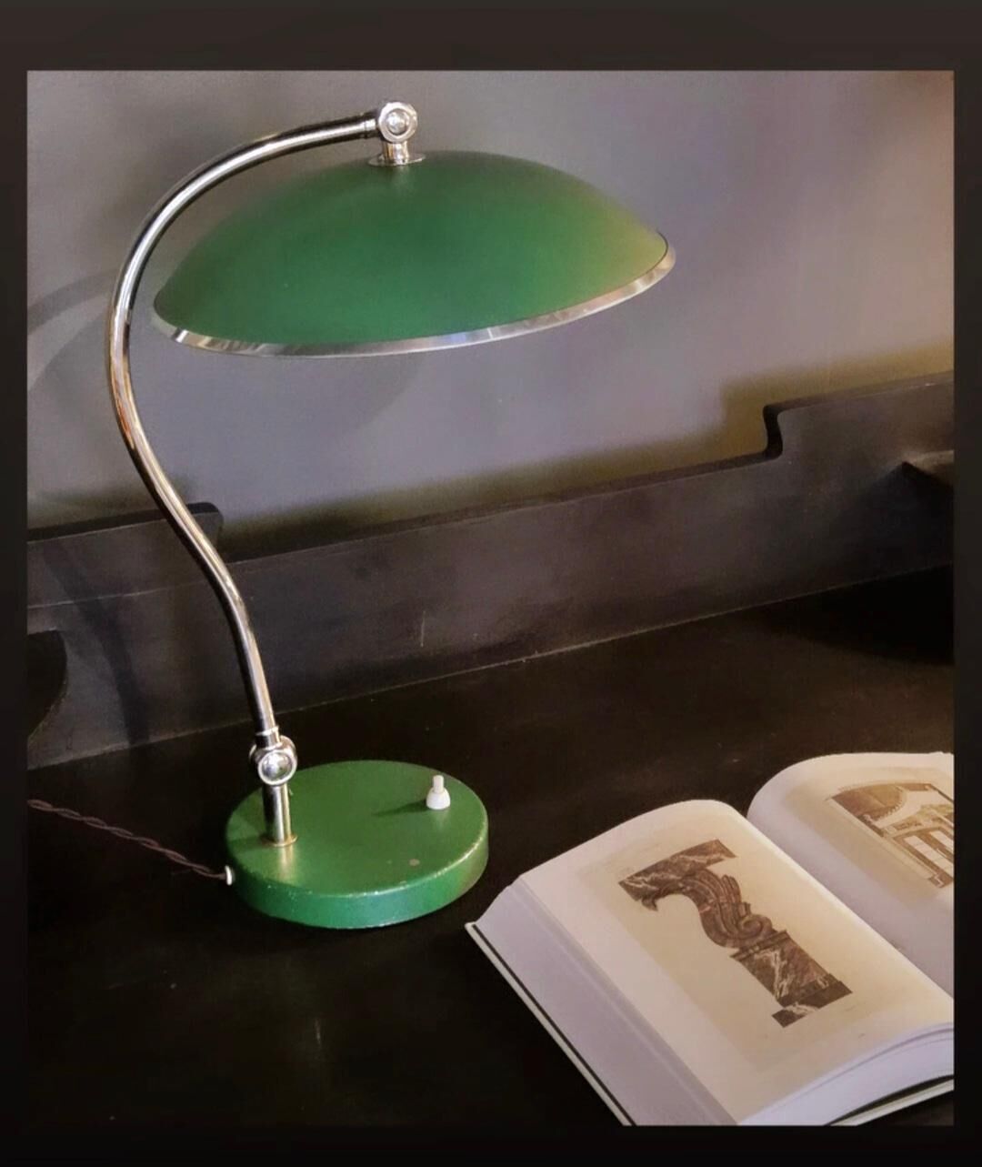 Lampe de bureau / table classique en vert Harald Notini, moderne suédois / scandinave