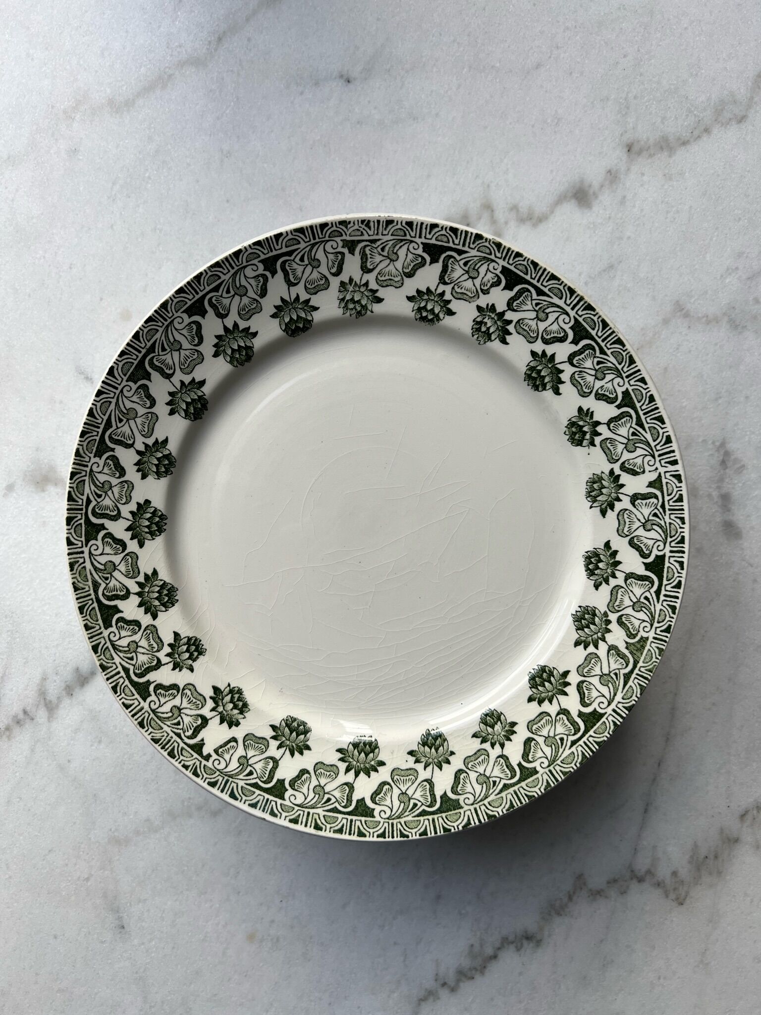 Set of 10 plates Terre de Fer, Model Clover - Badonviller