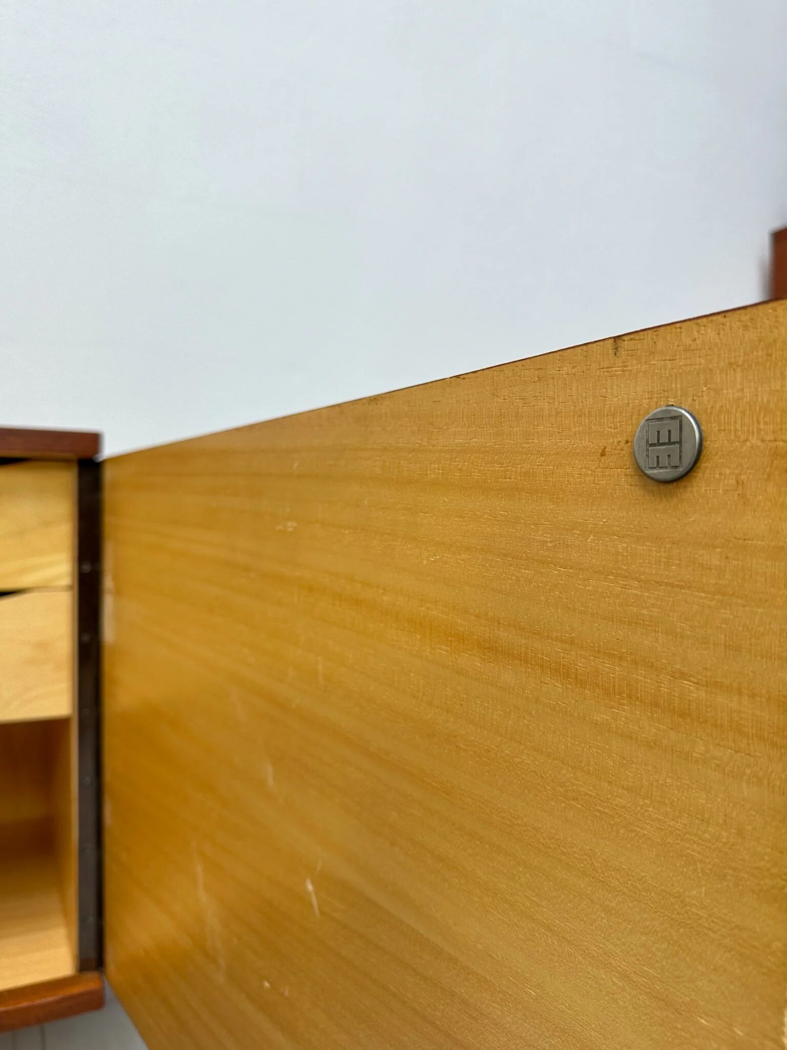 1960s Large Vintage Minimalistic Teak Sideboard with Metal Legs
