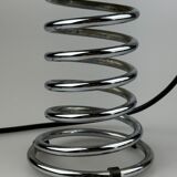 60s 70s table lamp ball lamp spring chrome metal space age design