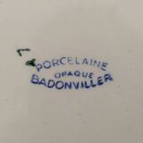 Vegetable Tureen Old Opaque Porcelain Badonviller Vintage Blue Tiles Decor