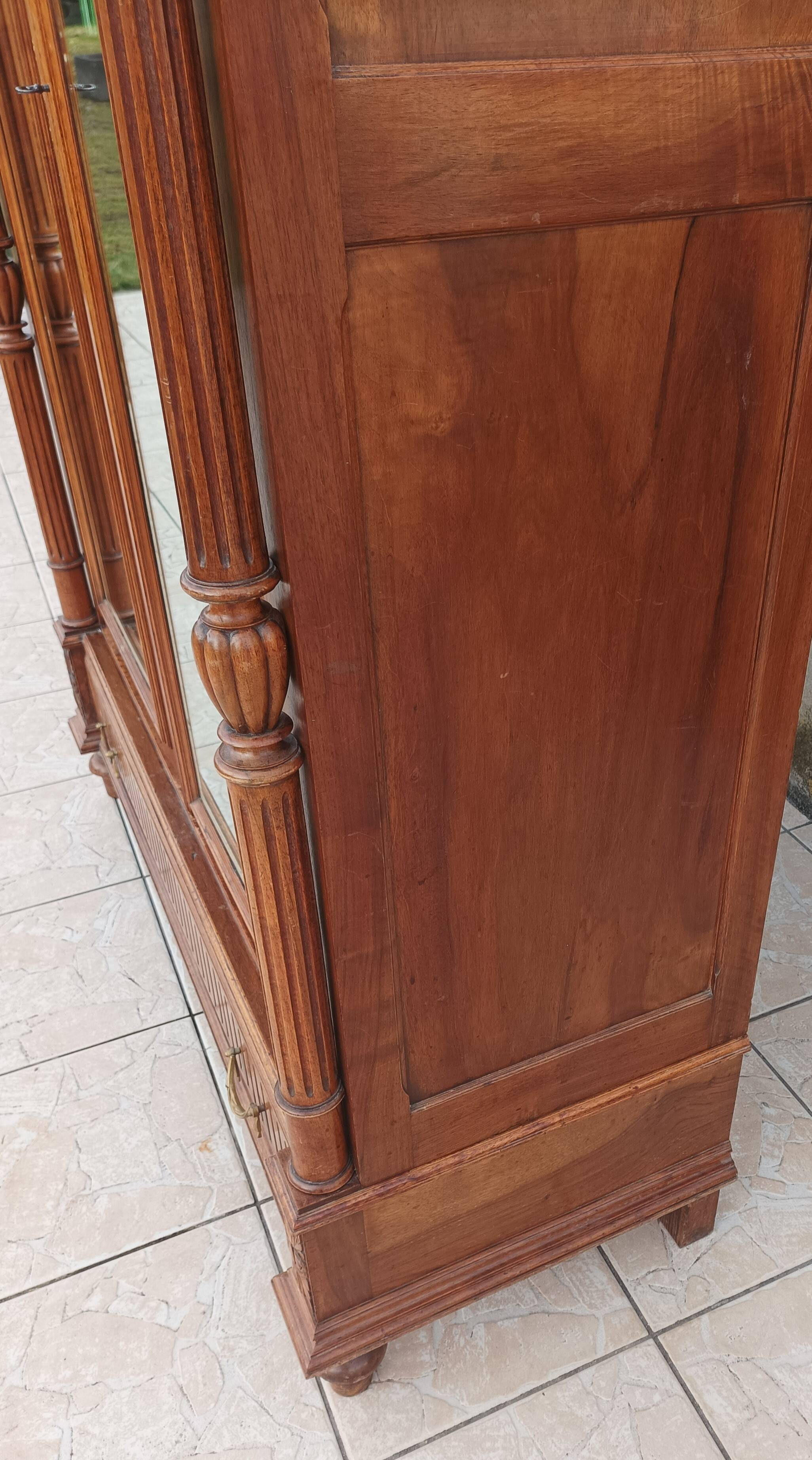 Louis XVI two-door walnut wardrobe