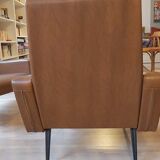 2 armchairs vintage 70s skai brown - beka