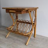 Rattan magazine table