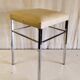 Tabouret vintage en métal chromé et similicuir blanc - mid. XXeme