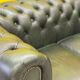 Vintage Green Leather Chesterfield Sofa: Two Seater