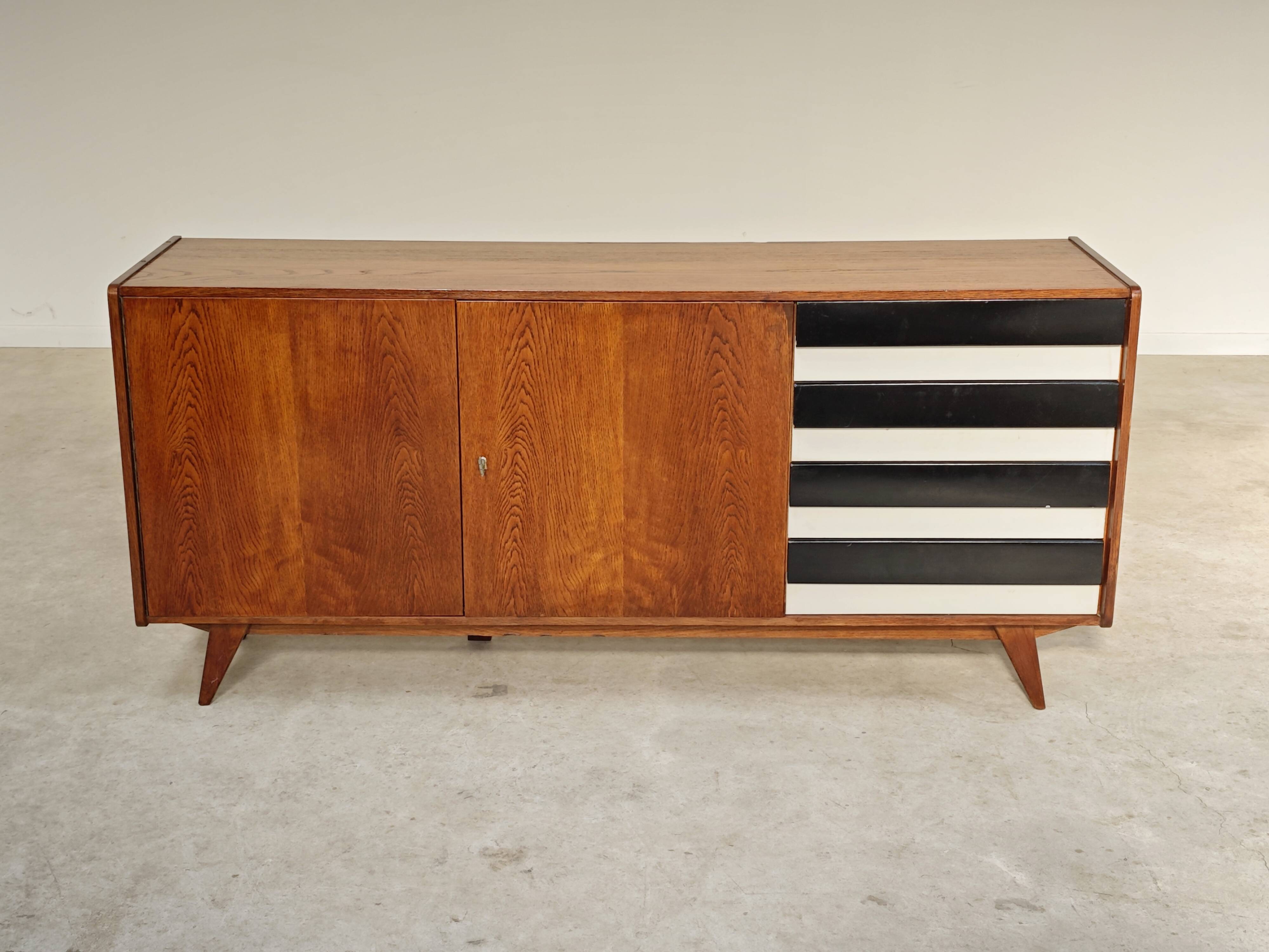 Black and white U 460 sideboard by Jiri Jiroutek for Interier Praha 1960