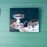 Oil on canvas still life cherries