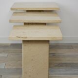 Nesting tables in Burgundy stone