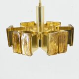 Mid-century design brass and resin pendant, 1960s / Hungary