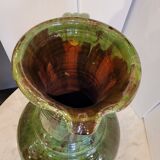 Pichet en céramique vernissée verte de Biot, France fin XIXème début XXème