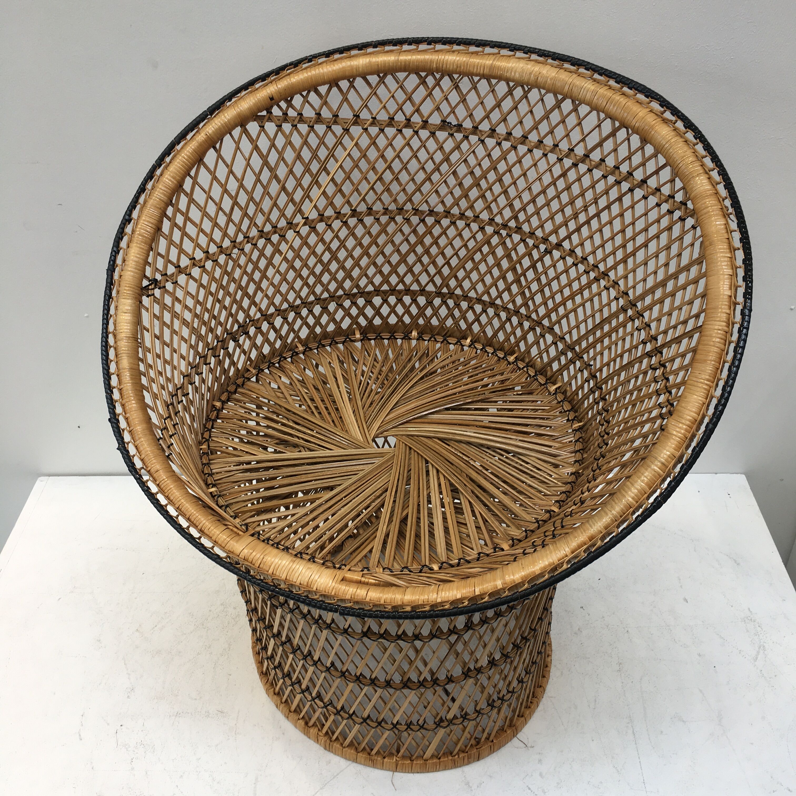 Emmanuelle armchair in rattan and braided buri