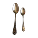 Duo of silver metal spoons