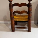Pair of low oak chairs