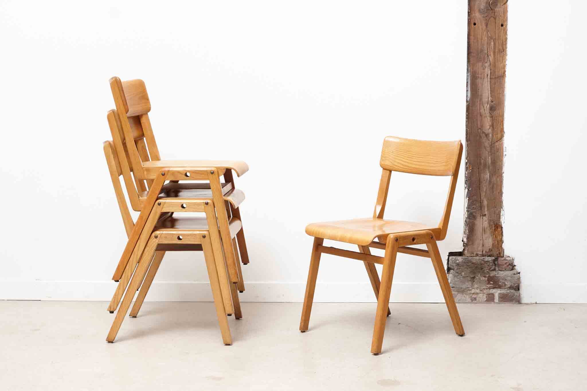 Woodwest chair all stackable light oak