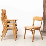 Woodwest chair all stackable light oak