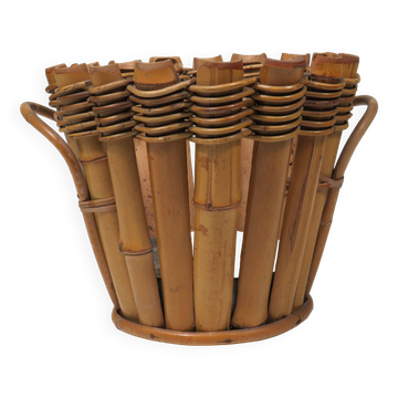French bamboo pot/planter 1950-1960